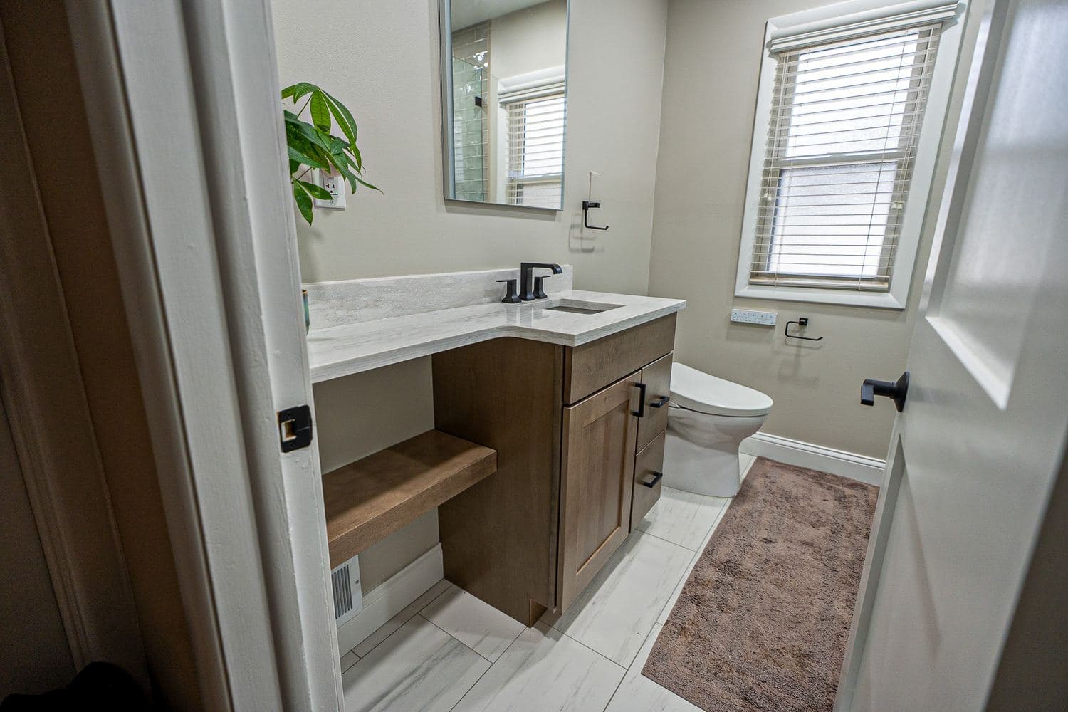 Bright bathroom with a double vanity